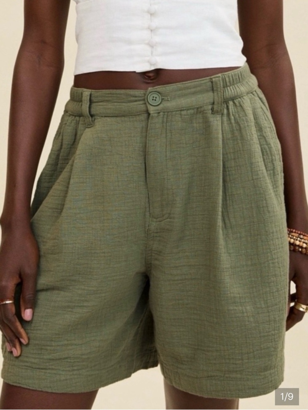 aerie Olive Green Relaxed Daybreak Trouser Shorts size XL